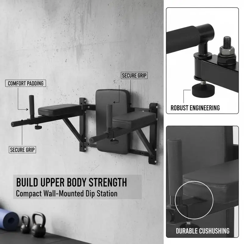 Station de musculation murale pour salle de sport à domicile, noire