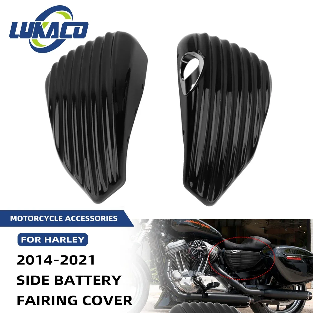 Cubierta de carenado de batería para motocicleta, accesorios para Harley Sportster XL883 XL1200 X48 2014-2024, raya izquierda y derecha