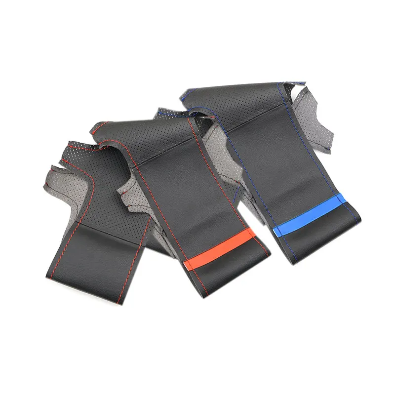 For VW Golf 4 MK4 1998 1999 2000 2001 2002 2003 2004 For Passat B5 1998-2005 Car Steering Wheel Cover Perforated Leather Trim