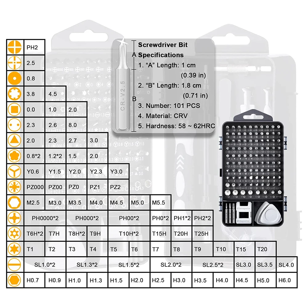 WOZOBUY 122/115/140 In 1 Screwdriver Set Precision Screw Bits Phillips Magnetic Kits Household Small Electronics Repair Tools