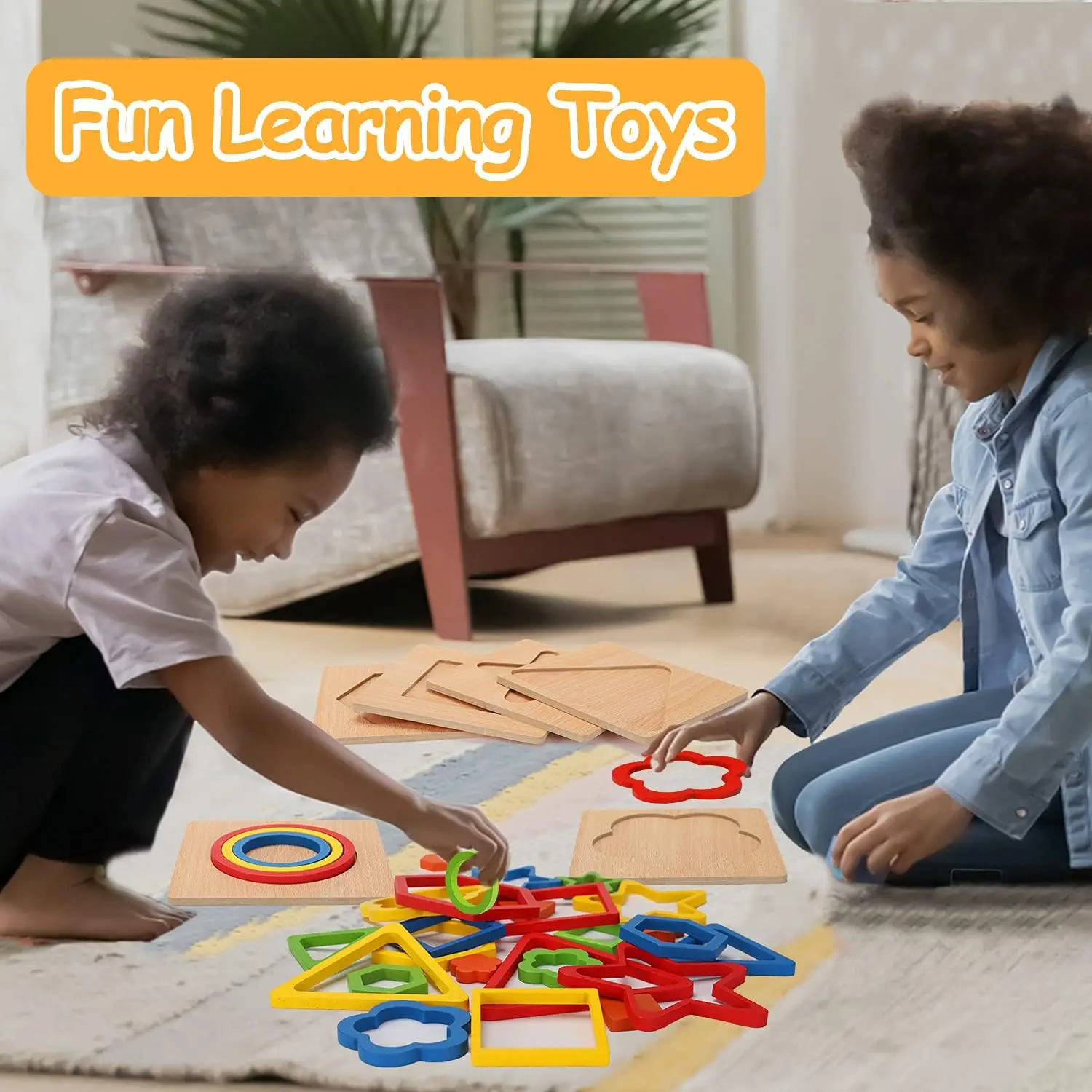 Stacking Puzzle Game Blocks Educational Toy for Kids Montessori Wooden Shape Sorting Puzzle Sensory Toys Developmental 1 2 3 4 Y