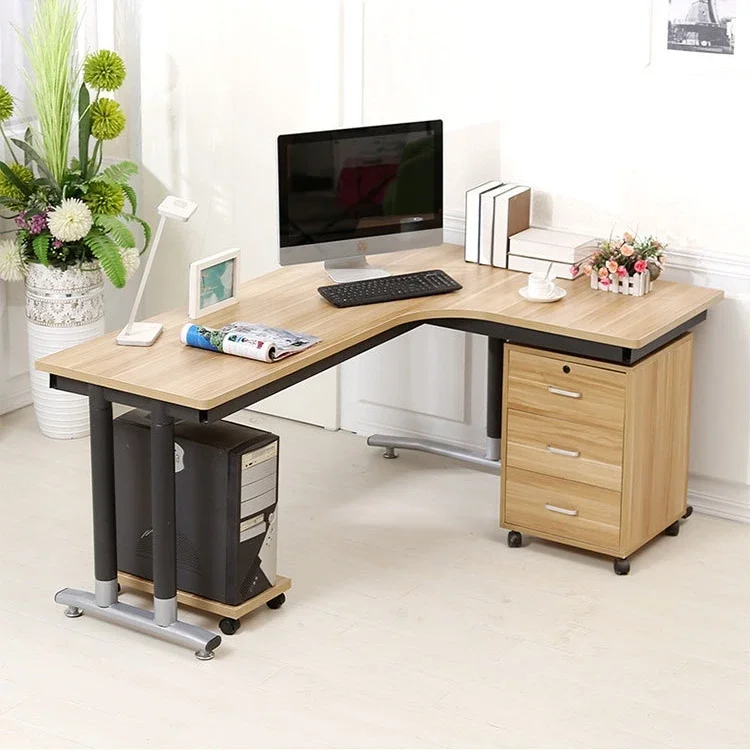 Executive desk L-shaped open office workstation computer desk chair desk with drawers