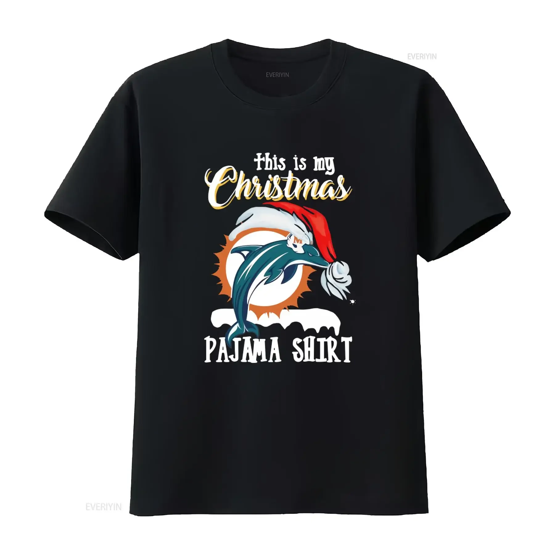 This Is My Christmas Pajama Dolphins Miami Hat Santa Caps Baseball Cap T Shirt vintage Washed homme Casual Unisex Soft
