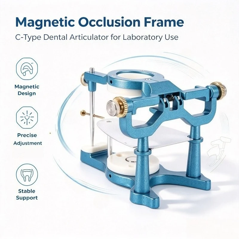 C-Type Large Magnetic Dental Articulator Anatomic Occlusion Frame Dental Lab Technician Equipment for Denture Model Making