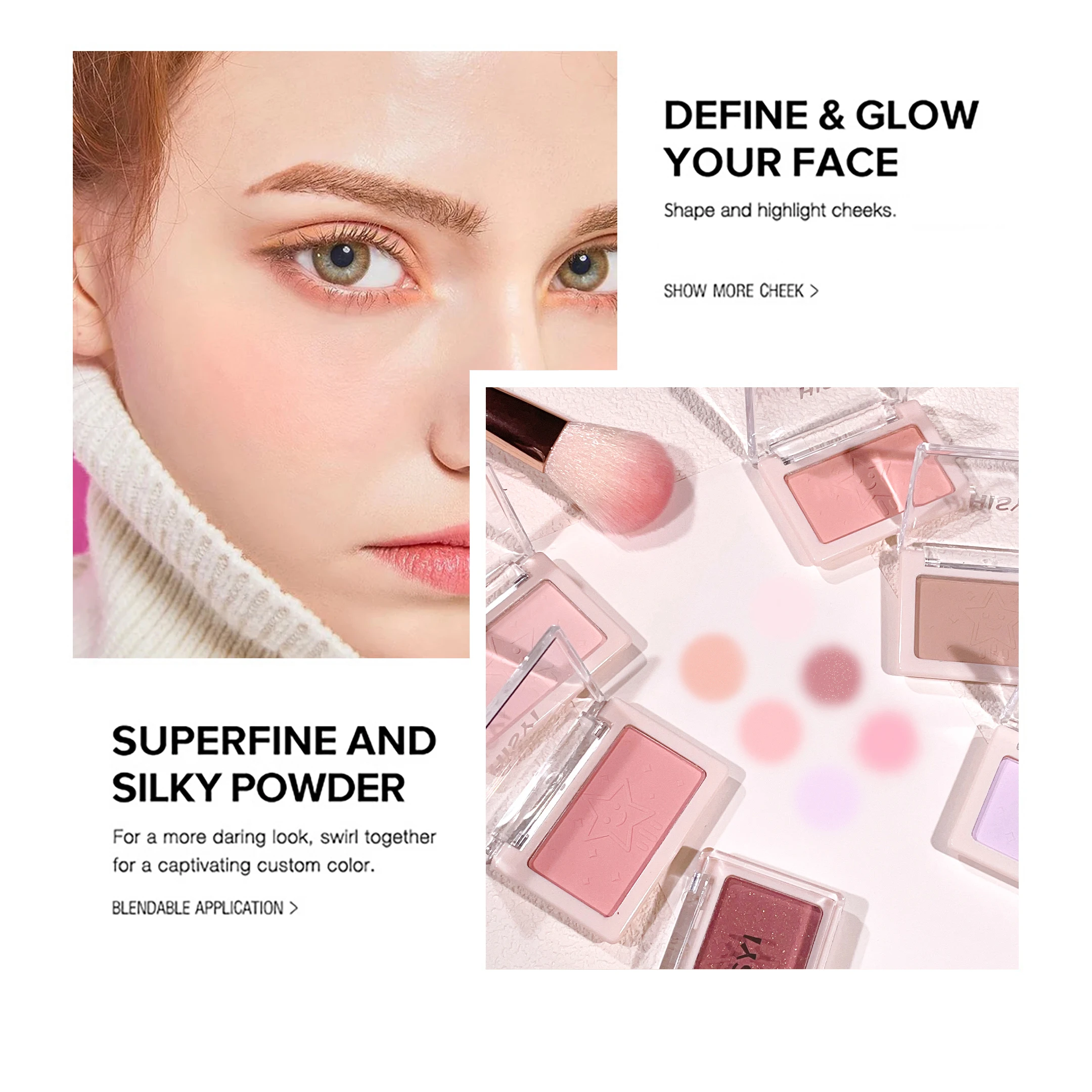 HISYI single color blush palette matte natural brightening complexion single color rouge