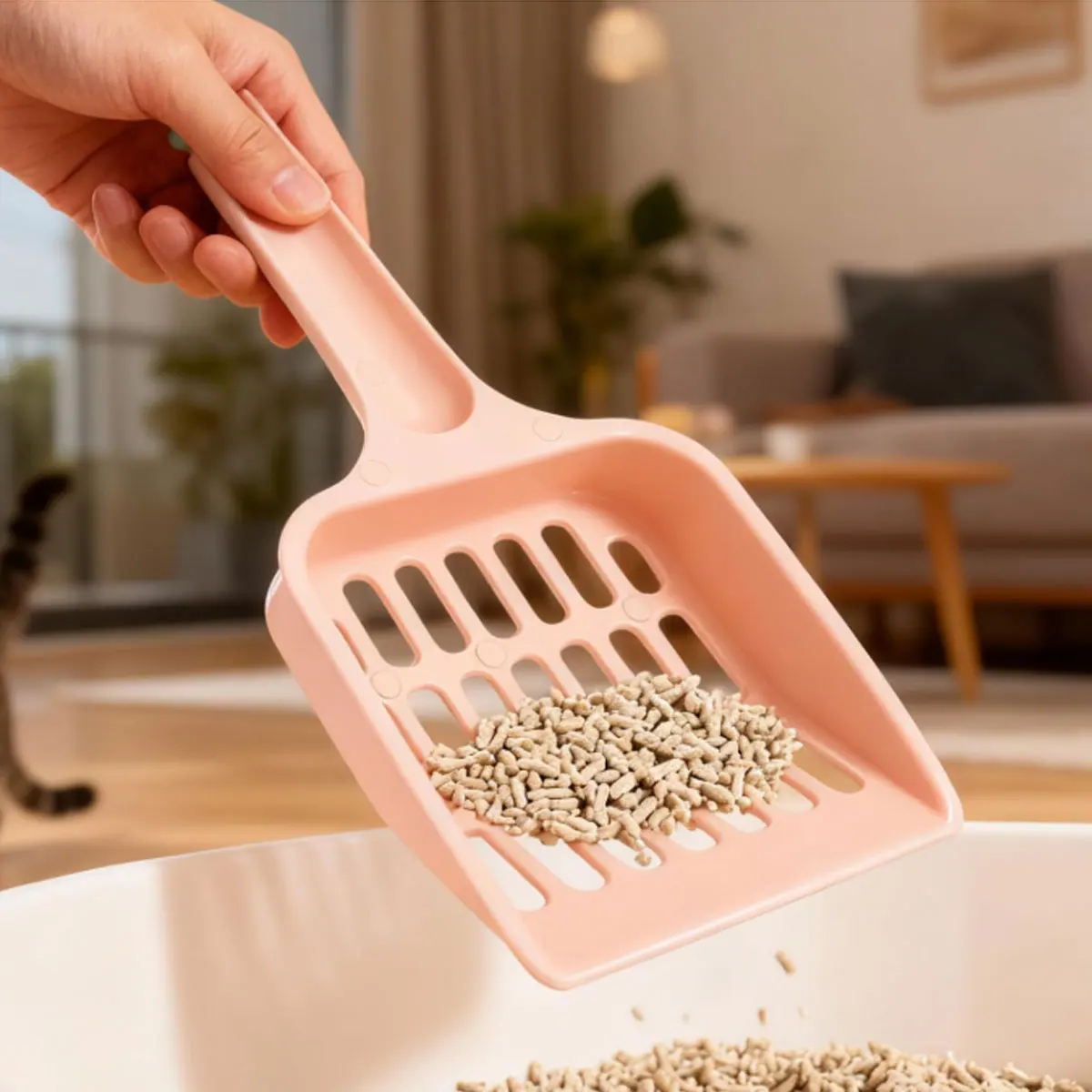 Plastic Cat Litter Scoop Paw‑print Handle Sifter Shovel Multi‑Color Waste Cleaning Tool ForKittenHousehold Pet Sanitary Supplies