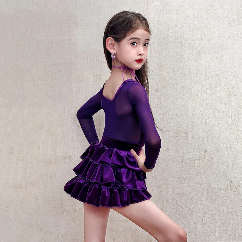 ルンバ タンゴ ラテンダンス衣装 女の子 サンバ サルサ ラテン練習ダンスドレス キッズダンス競技 ボールルームドレス スタンダード