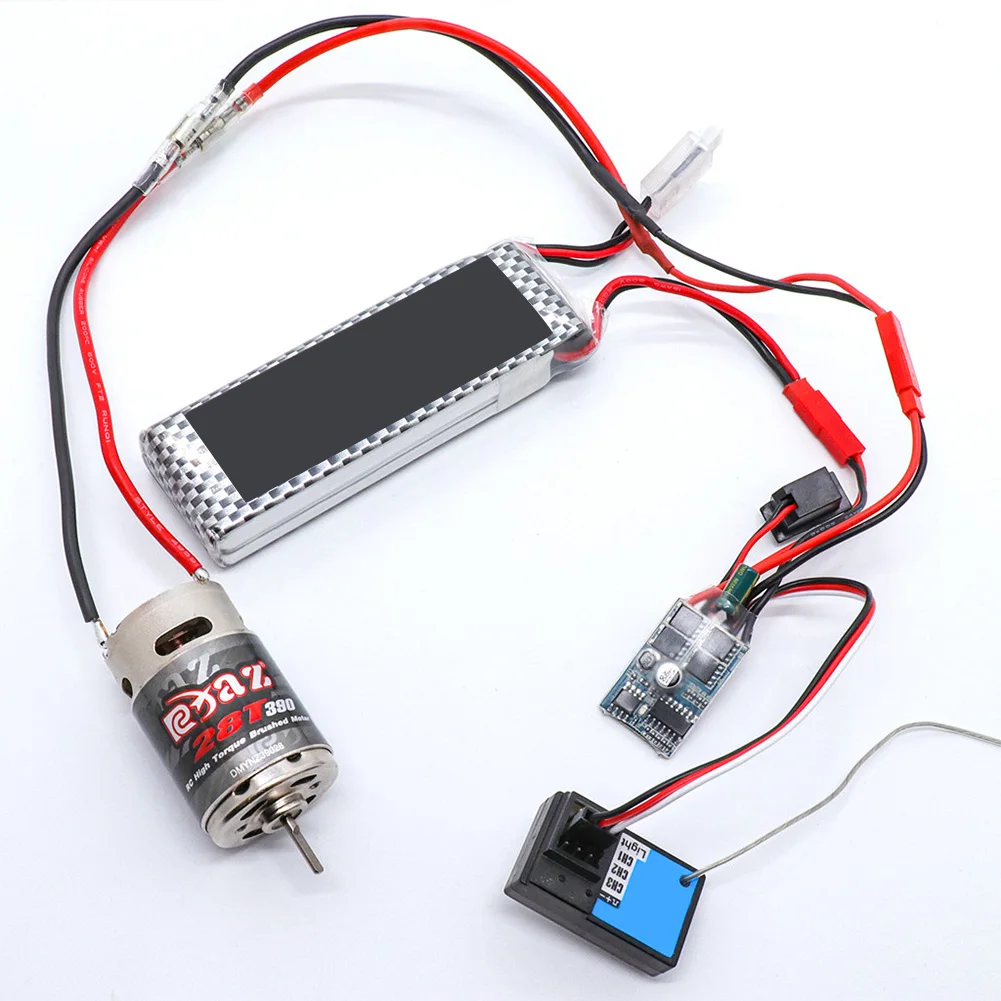 28T 390 Brushed Motor DC Motor RC Crawler Brushed Motor Stainless Steel Electric Brushed Motor JST for TAMIYA TAM54393 300054393