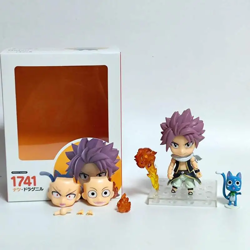 10CM Q version Fairy Tail 1741 Natsu Dragneel Articulated Action Figure Collectible Figure PVC Model Kit Toy for anime Fans Gift