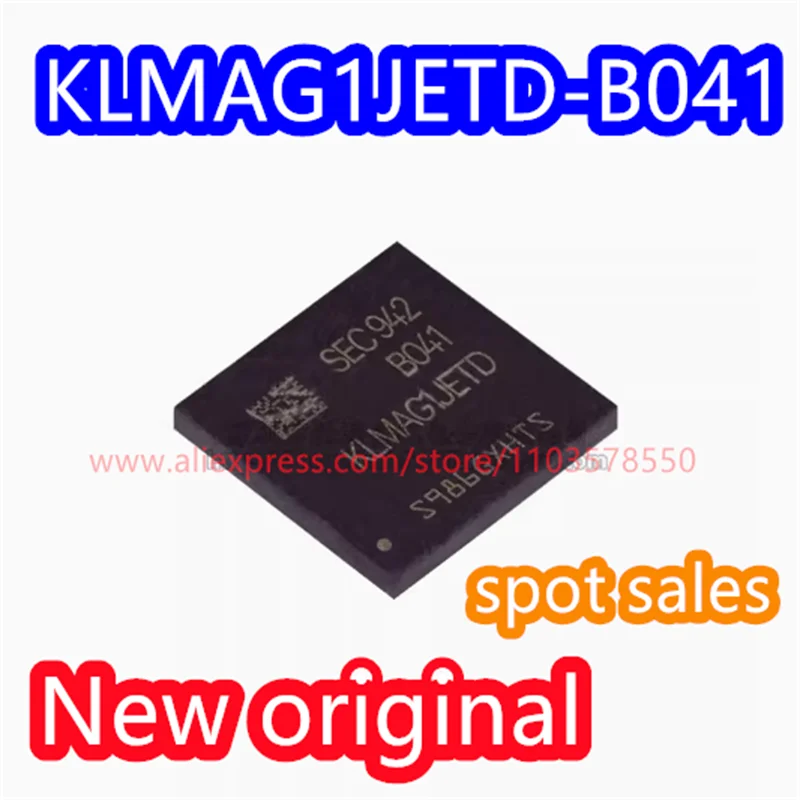 5PCS  Brand new original  KLMAG1JETD KLMAG1JETD-B041 package BGA153 ball 16GB font library 5.1 version memory granule EMMC chip