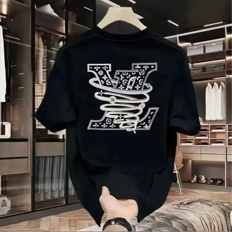 

New Fashion Classic Tornado Letter Graphic Print High Quality Crew Neck Men's and Women's Loose Short Sleeve T-Shirts