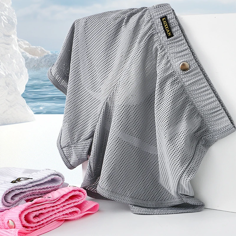 Men Causal Shorts Mesh Breathable Sports Quick Drying Pants Boxershorts Trunks Button Penis Pouch Detachable Underwear Jockstrap