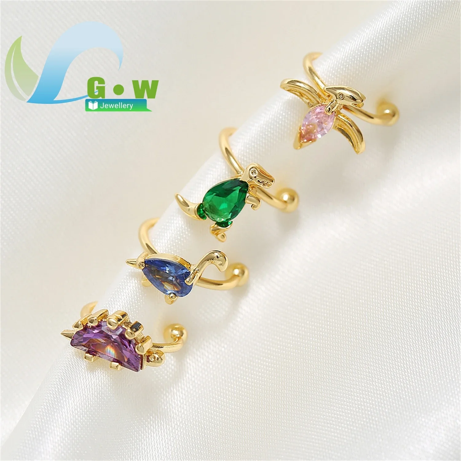 Dinosaur Animal Ear Cuff No Piercing Needed 18k Gold Plated Tarnish Resistant Lightweight Cute Trendy Jewelry For Women New Arri