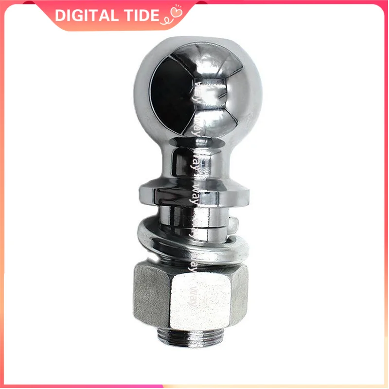 Chrome Hitch Mount Tow Ball 50mm Shank Dia Capacity 6000Lbs Coupling Trailer Parts RV Camper Caravan Accessories