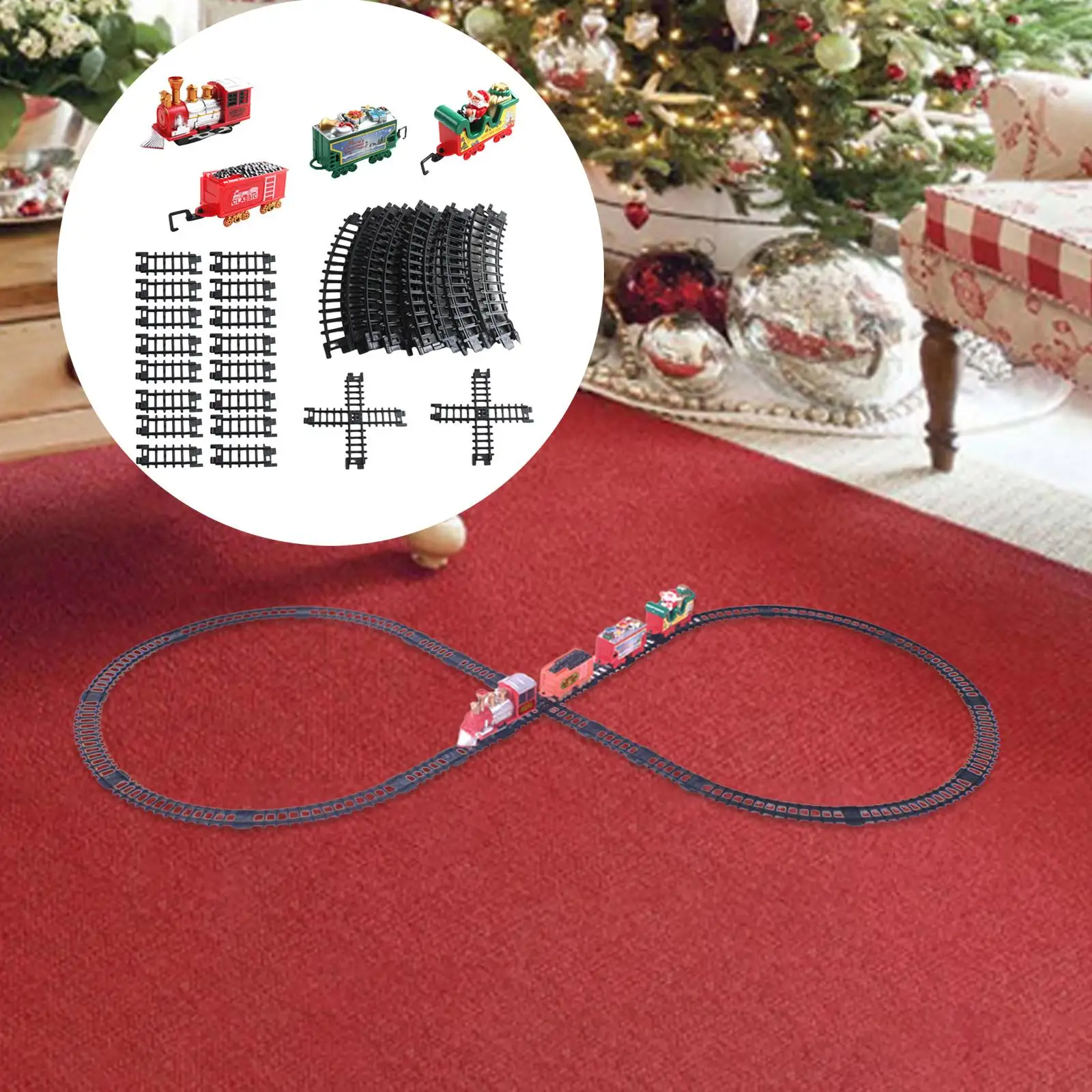 Christmas Train Sets Christmas Gift Around The Christmas Tree with Track Battery