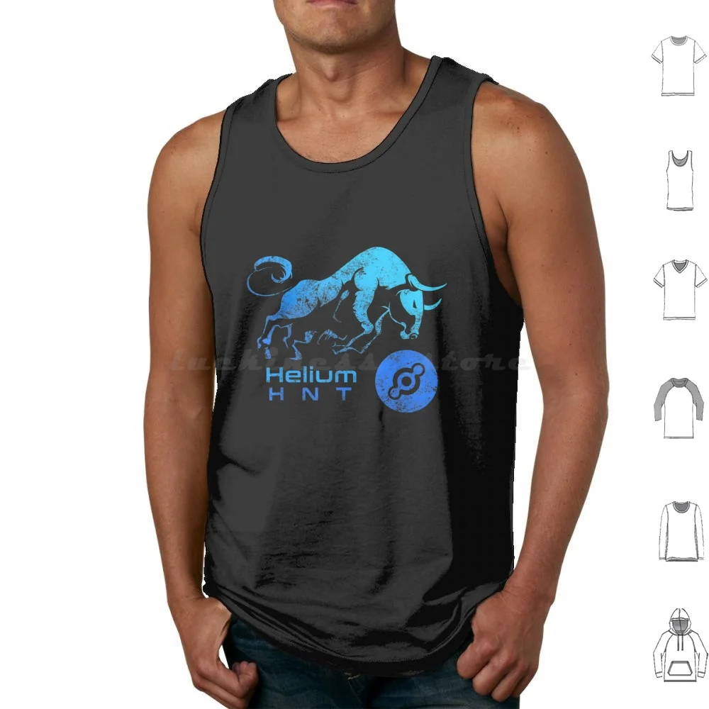 Helium Crypto Bullrun Hodl Hnt Token To The Moon! Vintage T-Shirt Tank Tops Print Cotton Helium Crypto Bullrun Hodl