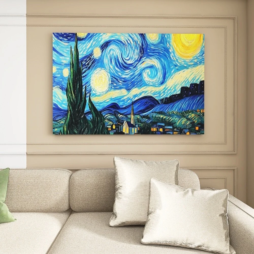 

1.5-Inch Thick Pine Solid Wood Frame, Canvas Wall Art, Birthday Gift Art Wall Painting, Bedroom, Office, Living Room