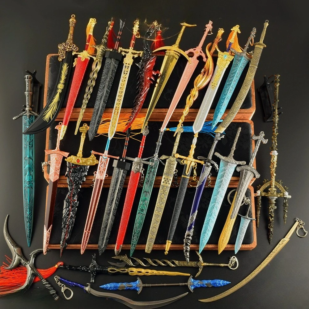 Set di armi Eldenn Spada Katana Melee Armament Greatsword Dark Moon Malikeths Lama Modello in metallo Accessori Portachiavi Giocattoli Regalo