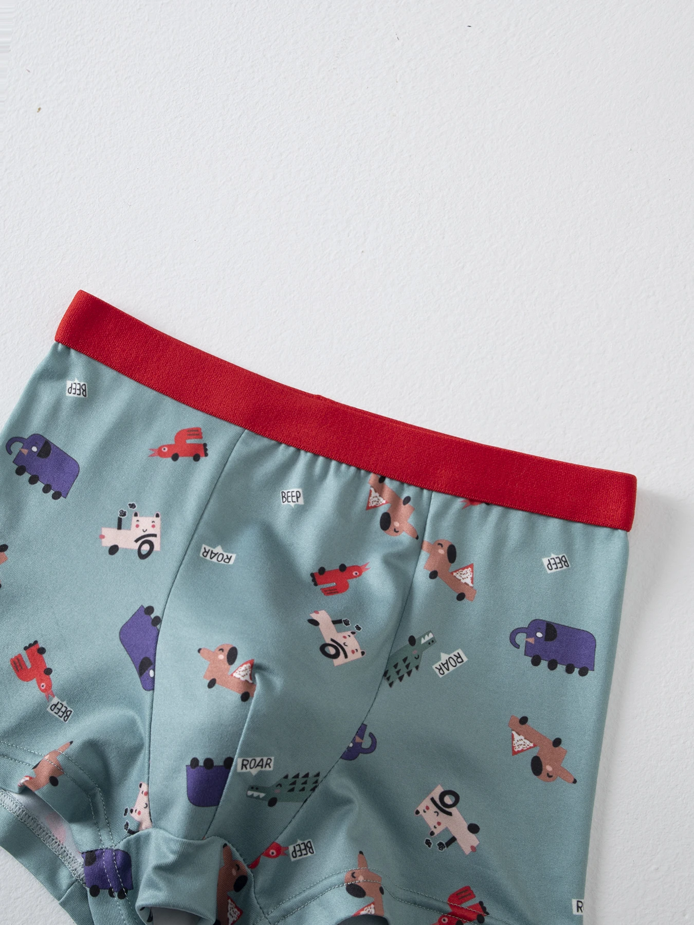 4 Stücke niedlicher Cartoon-Unterwäsche mit elastischem Bund für Jungen für alle Jahreszeiten, bequeme Boxershorts, mehrfarbige Haushalts-Shorts – Detail 9