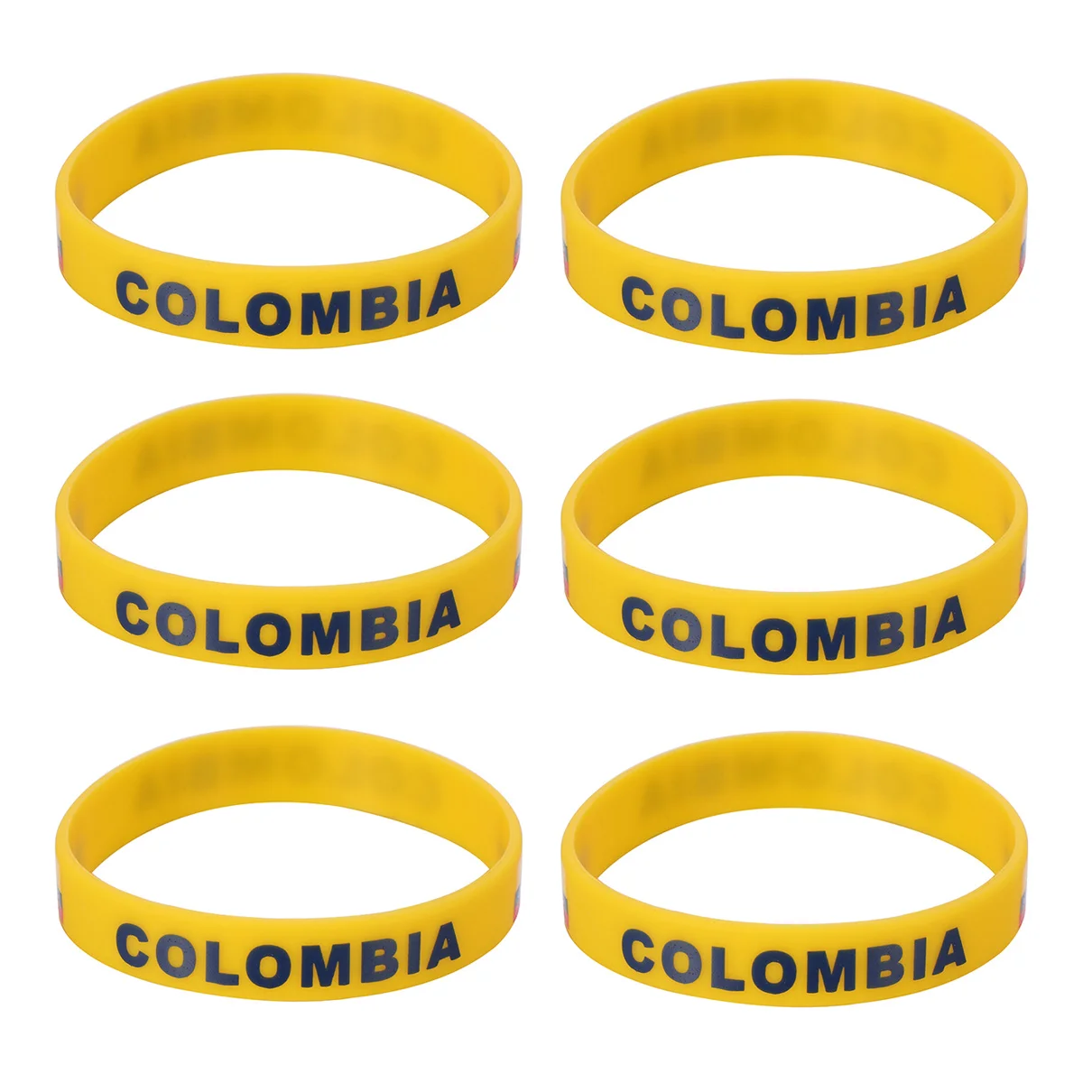 

6 pcs Silicone Wristband Country Flag Support One Size Soft Durable Fan Bracelet For Football Games International