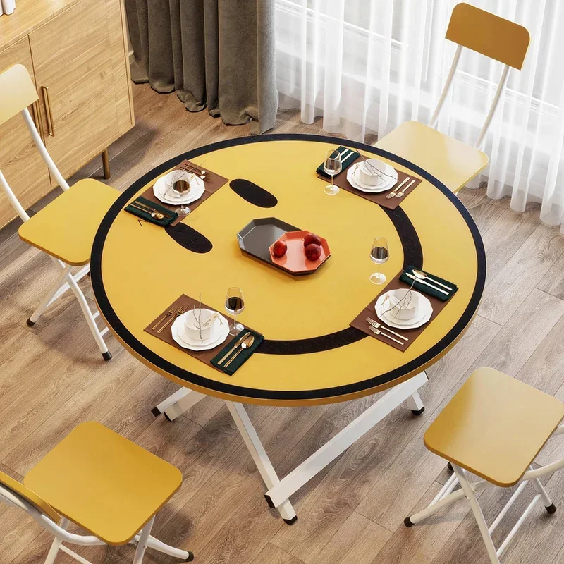 Foldable Table Family Dining Tables: Small Family Eat Round Breakfast Table Portable Simple Negotiation Kitchen Table