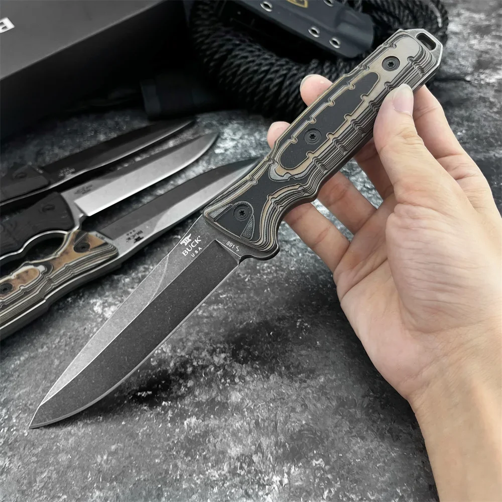 

BK168 Fixed Blade Knife with Sheath 8Cr13Mov Blade G10 Handle Outdoor EDC Camping Hiking Hunting Survival Knives