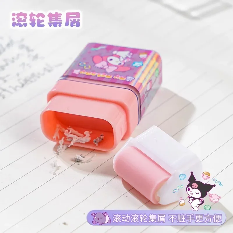 4pcs Kawaii Sanrios Cute Roller Eraser Kuromi My Melody Cinnamoroll Pochacco Creative Writing Correction School Students Rubbers