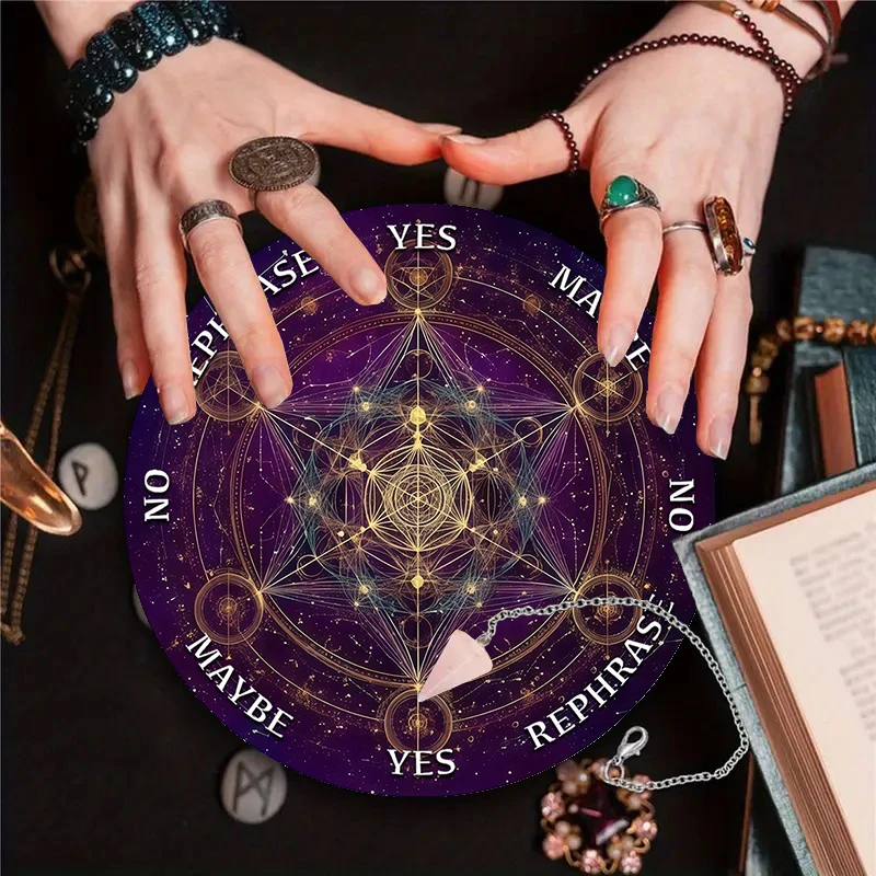 Solar Moon Magic Altar Decoration Swinging Crystal Reading Pendulum Board For Astrology Oracle Card Mat Magic Symbol Decoration