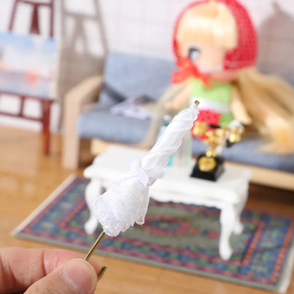 

2 Pcs Mini Umbrella Small Toy Party Photo Prop Furniture Decoration House Cloth Miniature Child for Kids