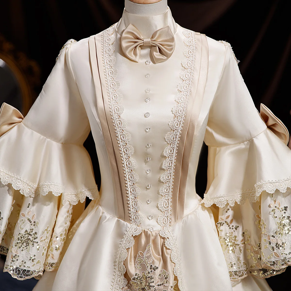 프랑스 샴페인 사진 여행 사진 드라마 공주 생일 중세 여왕 코트 드레스 Robe De Soirée Chic Et Élégante Paillette