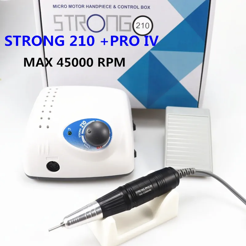 

Strong 210 Pro IV Nail Drill 65W 45000 Machine Cutters Manicure Electric Nail Drill Milling Manicure Machine Polish Nail File