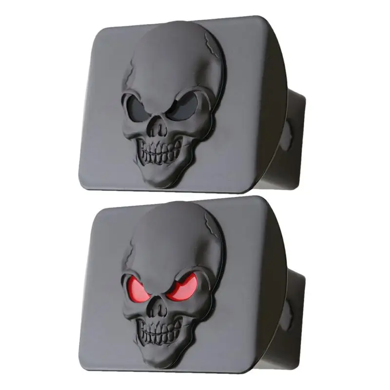 Tow Hitch Covers 3D Skull Tow Hitch Cover In Metal Square Mouth Tube Plug Insert Heavy Duty For Recreational Vehicles Minivan