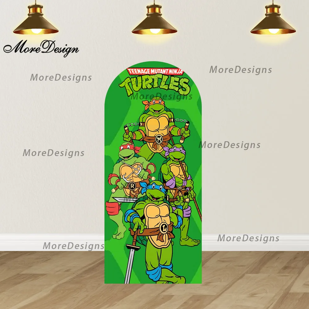 Ninja Turtles Arch Covers Photography Backdrop Kids Birthday Party Baby Shower Doubleside Photo Background Photo Booth Prop