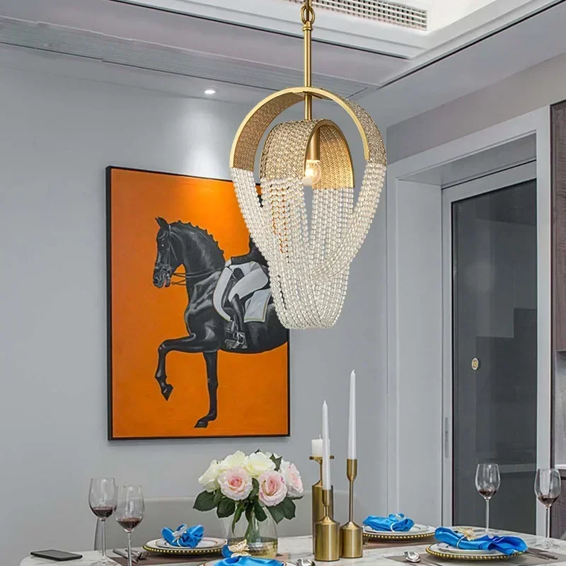 Luxury Tassel Crystal Chandelier for Living Room Restaurant Dinning Room Bedroom Hotel Decor Lustre Golden/chrome Design Lamp