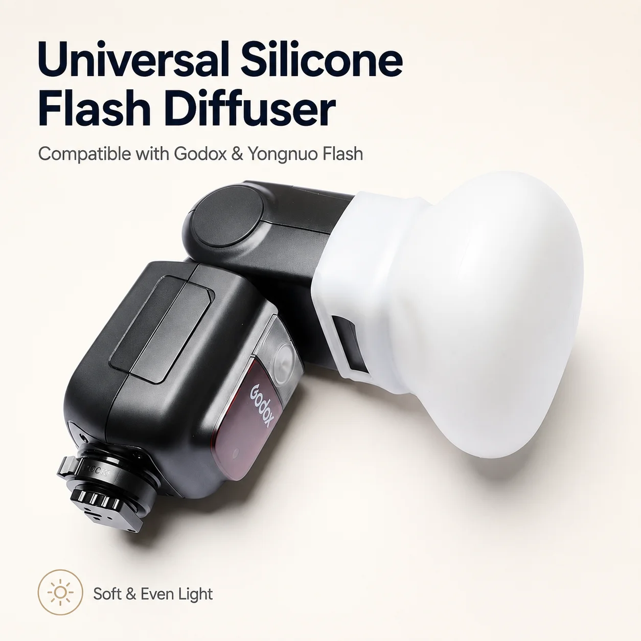 Soft Silicone Flash Light Diffuser Compatible with Godox AD100Pro AD200Pro II V1Pro Canon Nikon Sony view 4