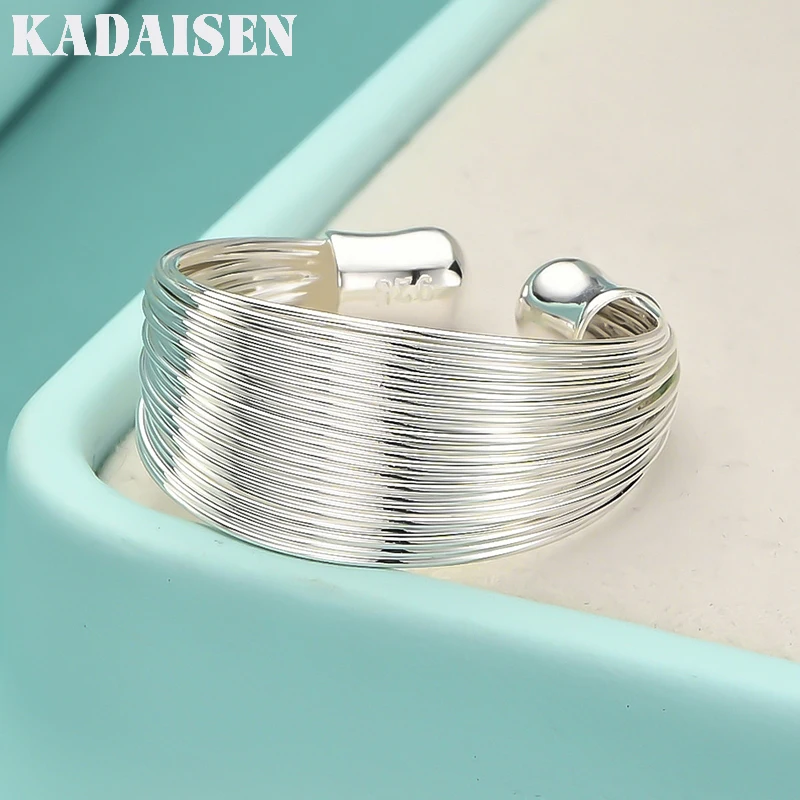 

Новое многослойное открытое кольцо из стерлингового серебра 925 пробы для женщин, модное украшение для свадьбы, помолвки, вечеринки.