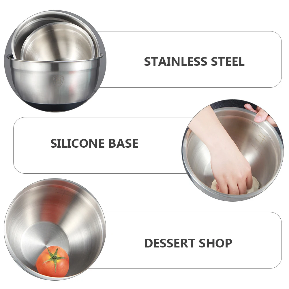 

Extra Large Steel Mixing Mixing Bowl With Lid Bowl Silicone Base Cover Non Slip Home Restaurant Buffet
