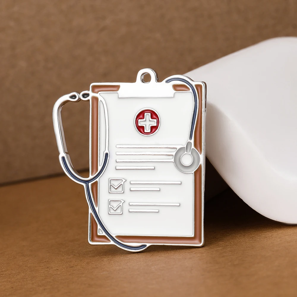 Tıp Stetoskop Kızıl Haç Not Defteri Broş Emaye Doktor Pimleri Yaka Rozeti Nefis Takı Aksesuarları Hemşire için Hediye