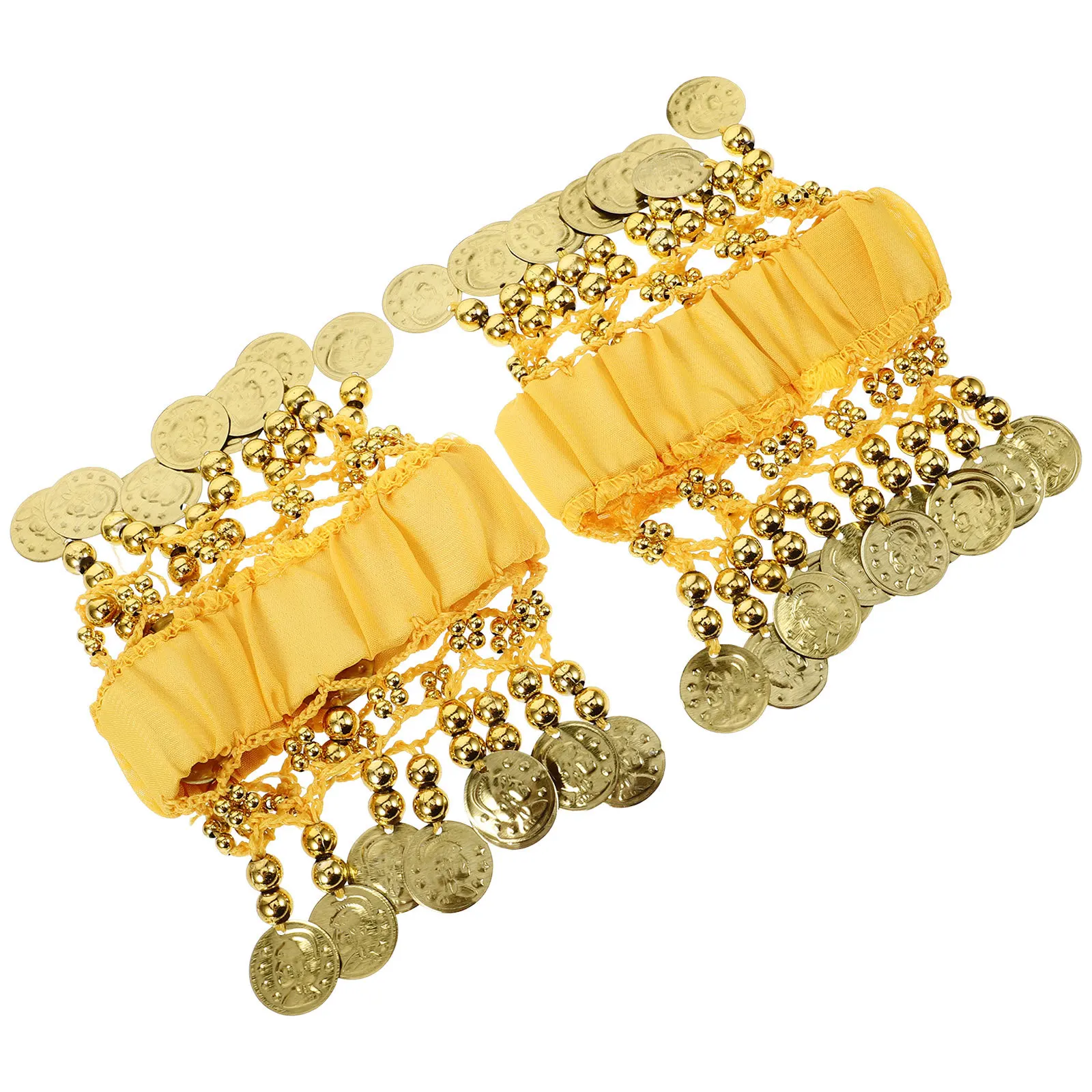 

1Pair Belly Dancing Anklet Decorative Jewelry with Dangling Coins for Performance and Practice Dance Anklet Dance Wrist Cuffs
