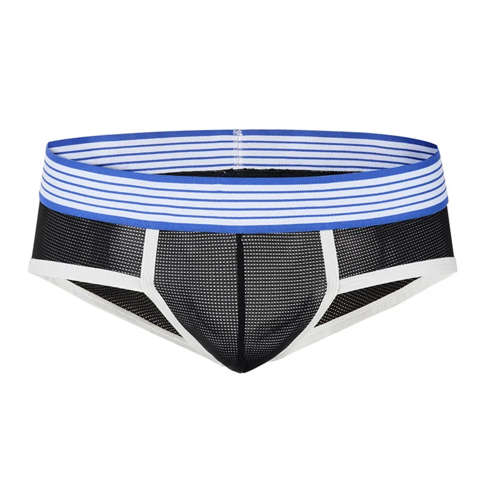 

Sexy Panties Men Mesh Low Waist Lingerie Open Butt Bulge Pouch Briefs Breathable Translucent Underwear Gay Sissy Underpants
