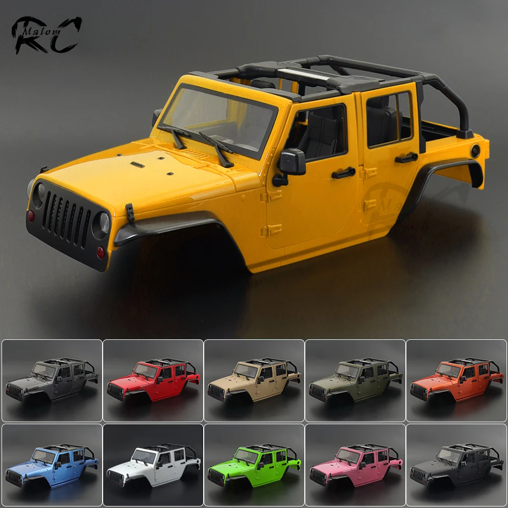 

1:10 Scale Convertible Hard Body Kit 313mm Wheelbase for 1/10 RC Crawler Axial SCX10 Wrangler Rubicon TRX4 Redcat GEN8