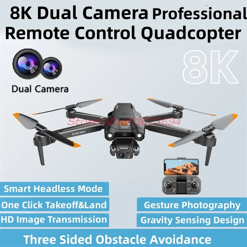 8K Dual กล้อง RC Drone 3D Rolling HD การส่งภาพสามหลีกเลี่ยงอุปสรรค One Key Return รีโมทคอนโทรล Quadcopter ของเล่น