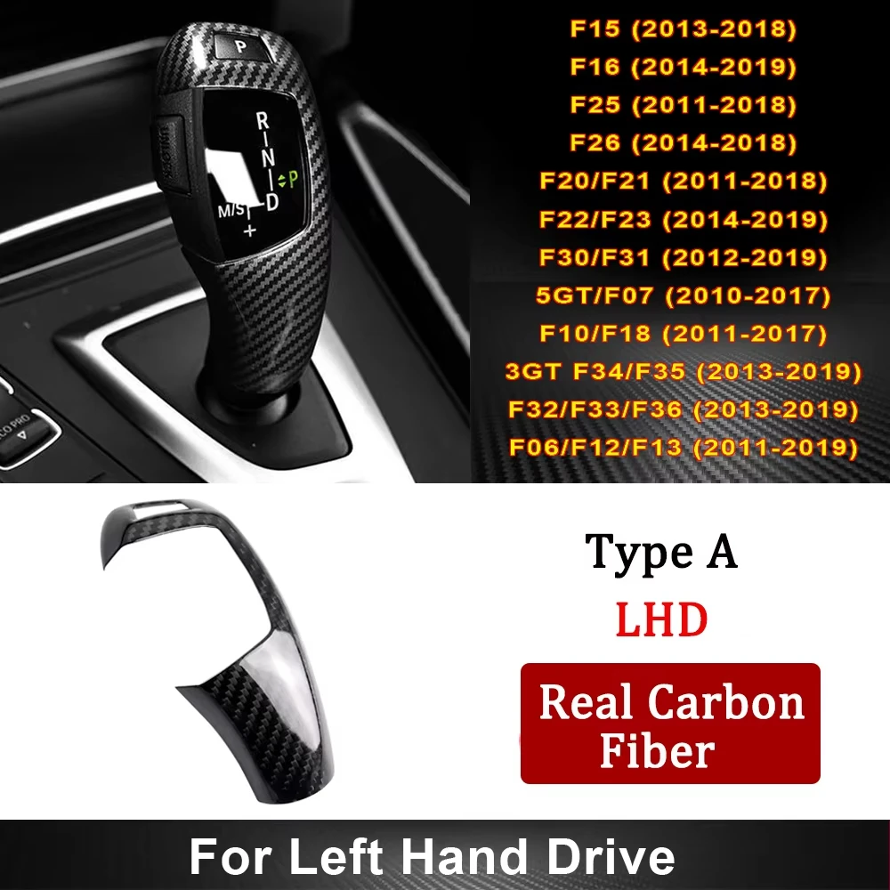 Car Carbon Fiber Gear Shift Panel Frame Gear Knob Cover Head Trim for BMW F30 F10 F15 F07 F20 F21 F22 F32 F34 F35 5GT