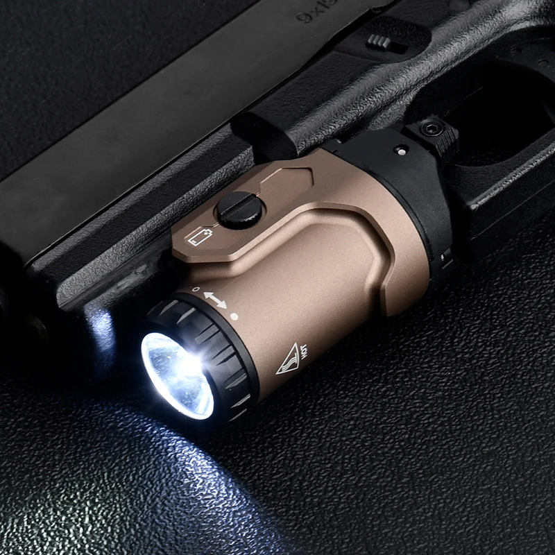 Wadsn metal tático scout lanterna 400lm branco led airsoft pendurado montado luz pistola luz caça iluminação/lâmpada estroboscópica