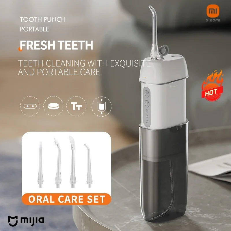 Xiaomi-Portable Electric Oral Irrigator, Gums Care Dental Water Jet, Mini Powerful Water Flosser for Teeth Cleaning, Telescopic