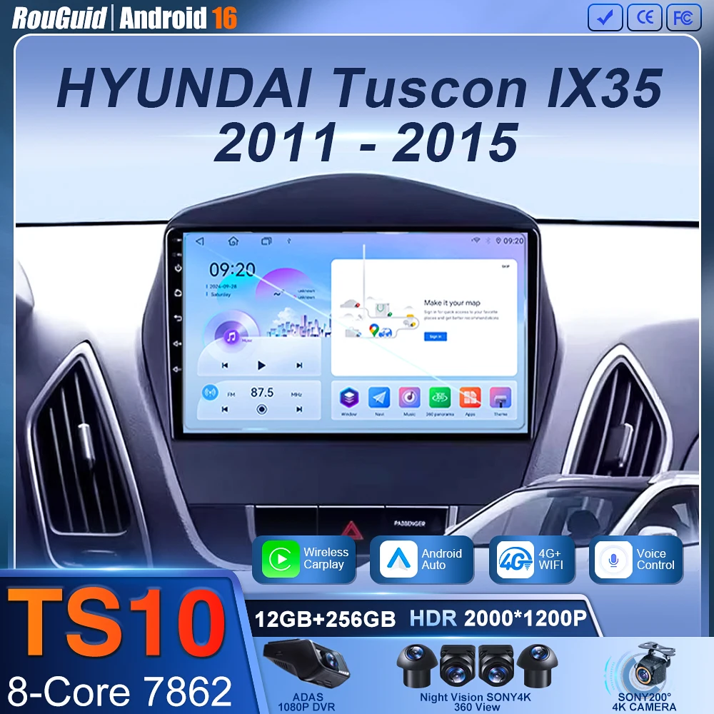 

For HYUNDAI TUCSON IX35 2011-2015 8Core 4G WIFI Android 16 Navigation GPS Radio Car Multimedia Stereo Car DVD Player