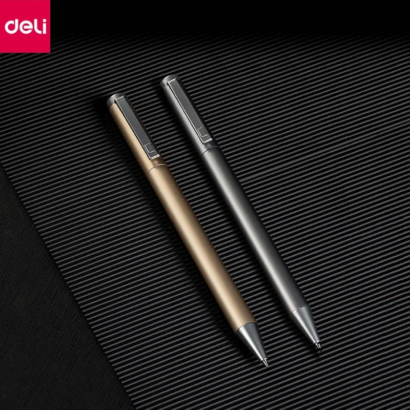 Deli Metal Gel Pen Rotate Ballpoint Pen Caneta ручка Ballpoint 0.5MM Signing Pens Office Students Business Stationary Supplies image 2
