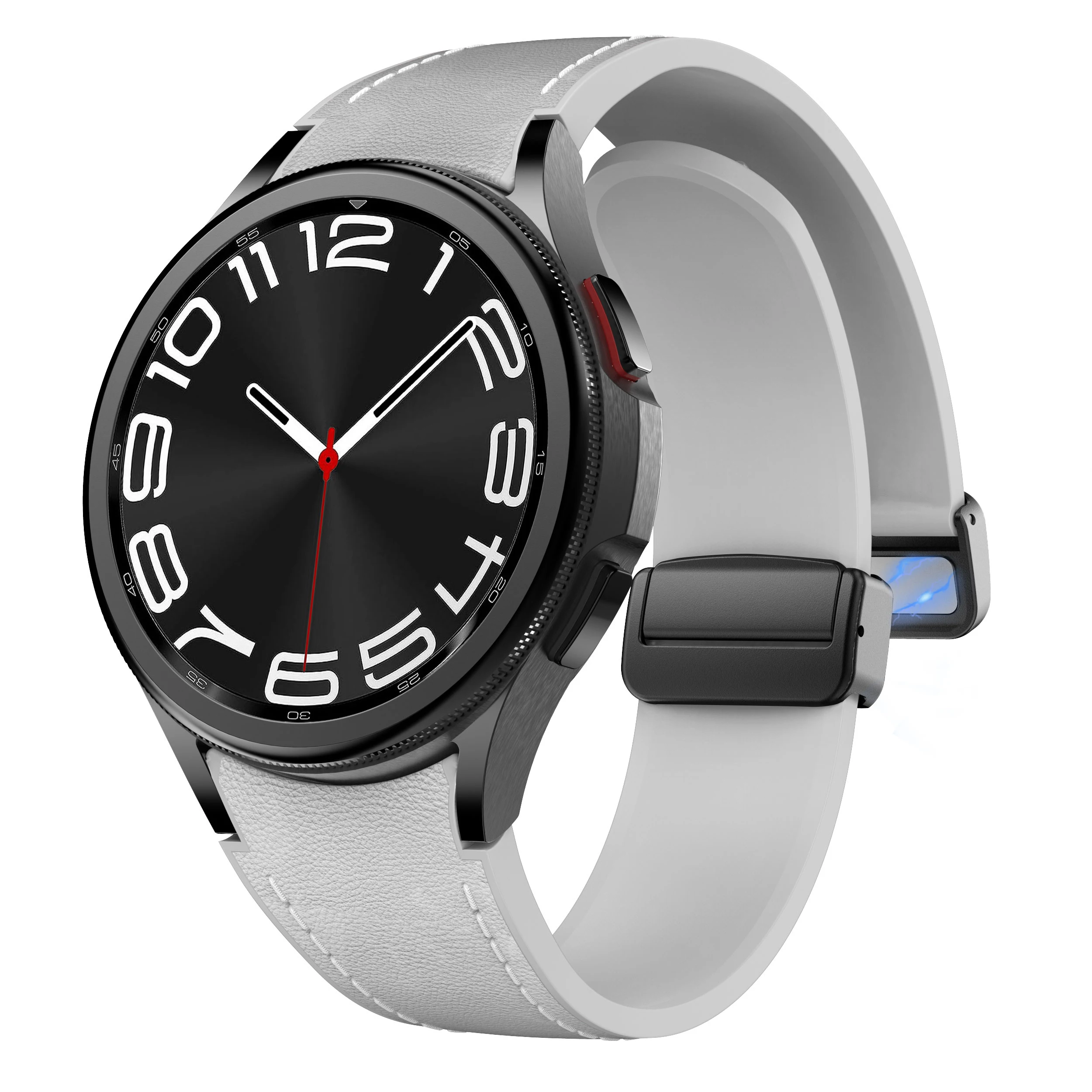 Cinturino in vera pelle + silicone per Samsung Galaxy Watch 6 5 4 44mm 40mm 20 bracciale Galaxy Watch 6 4 Classic 47mm 46mm 43mm 42mm