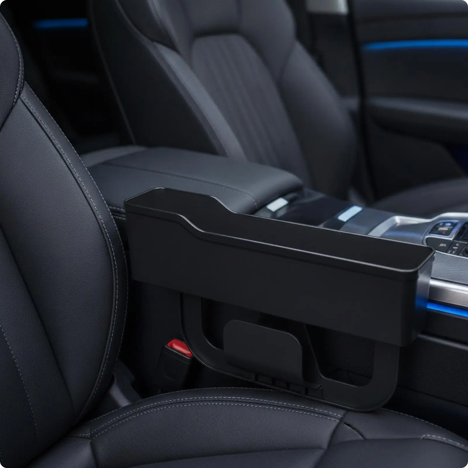 Lightweight Car Storage Organizer Box for Front Seat Area Fits Between Seats for Phones and Small Essentials