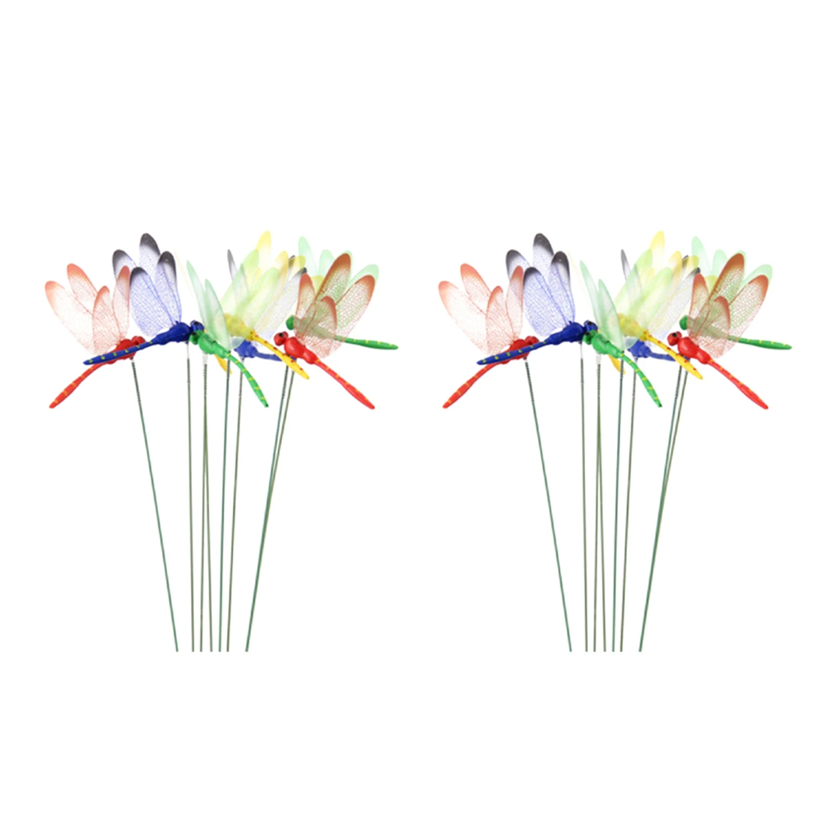 A53Q-24Pcs Artificial Dragonfly Butterflies Garden Decoration Outdoor Simulation Dragonfly Stakes Yard Plant Lawn Decor Stick